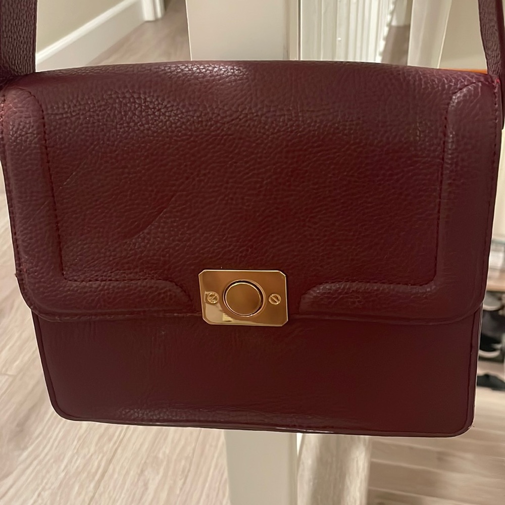 Express Red Pleather Crossbody Handbag